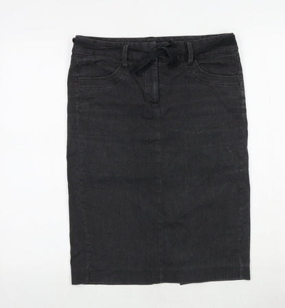 French Connection Womens Green Cotton A-Line Skirt Size 10 Tie