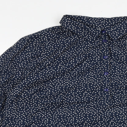 Womens UK Size 12 H&M Blue Basic Button-Up
