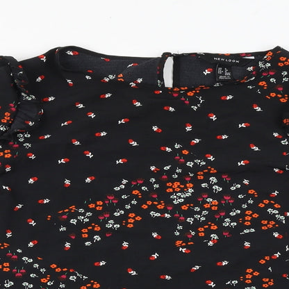 Womens UK Size 8 New Look Black Basic Blouse