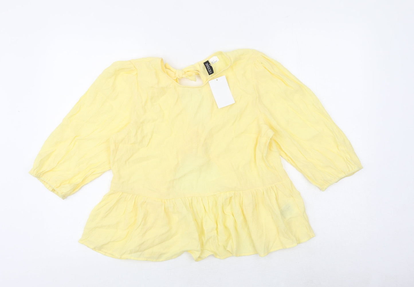 Womens UK Size 8 H&M Yellow Basic Blouse