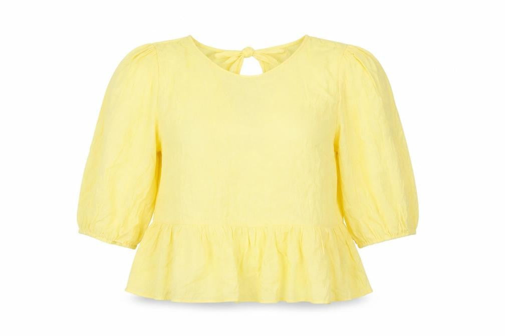 Womens UK Size 8 H&M Yellow Basic Blouse