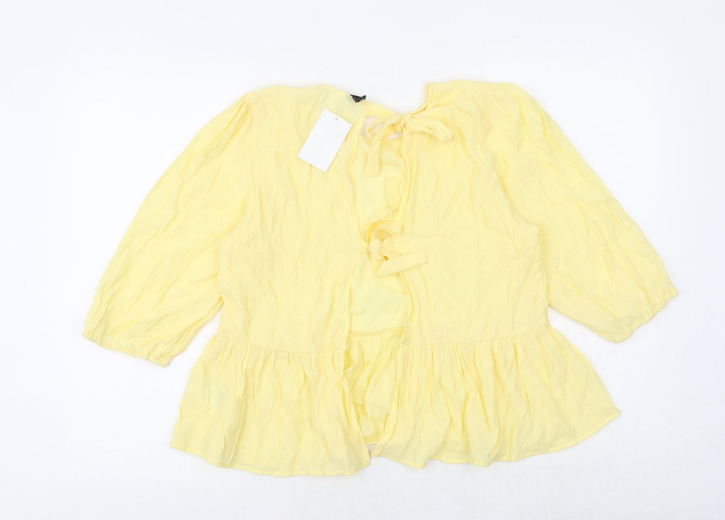 Womens UK Size 8 H&M Yellow Basic Blouse