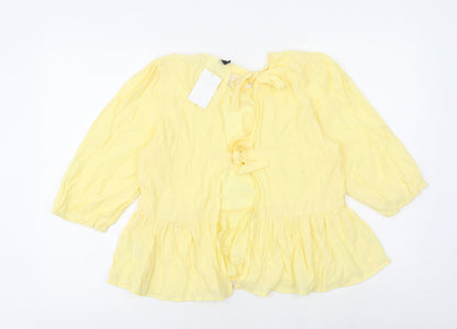 Womens UK Size 8 H&M Yellow Basic Blouse