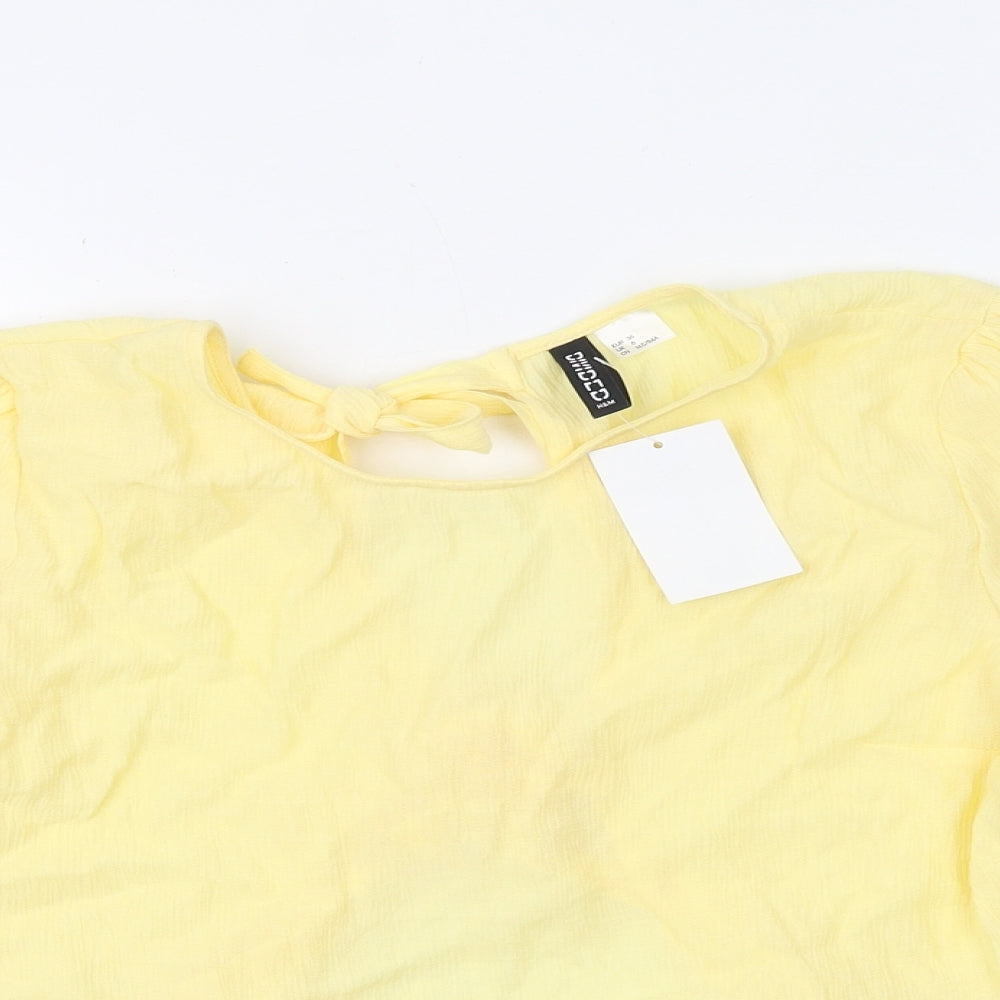 Womens UK Size 8 H&M Yellow Basic Blouse