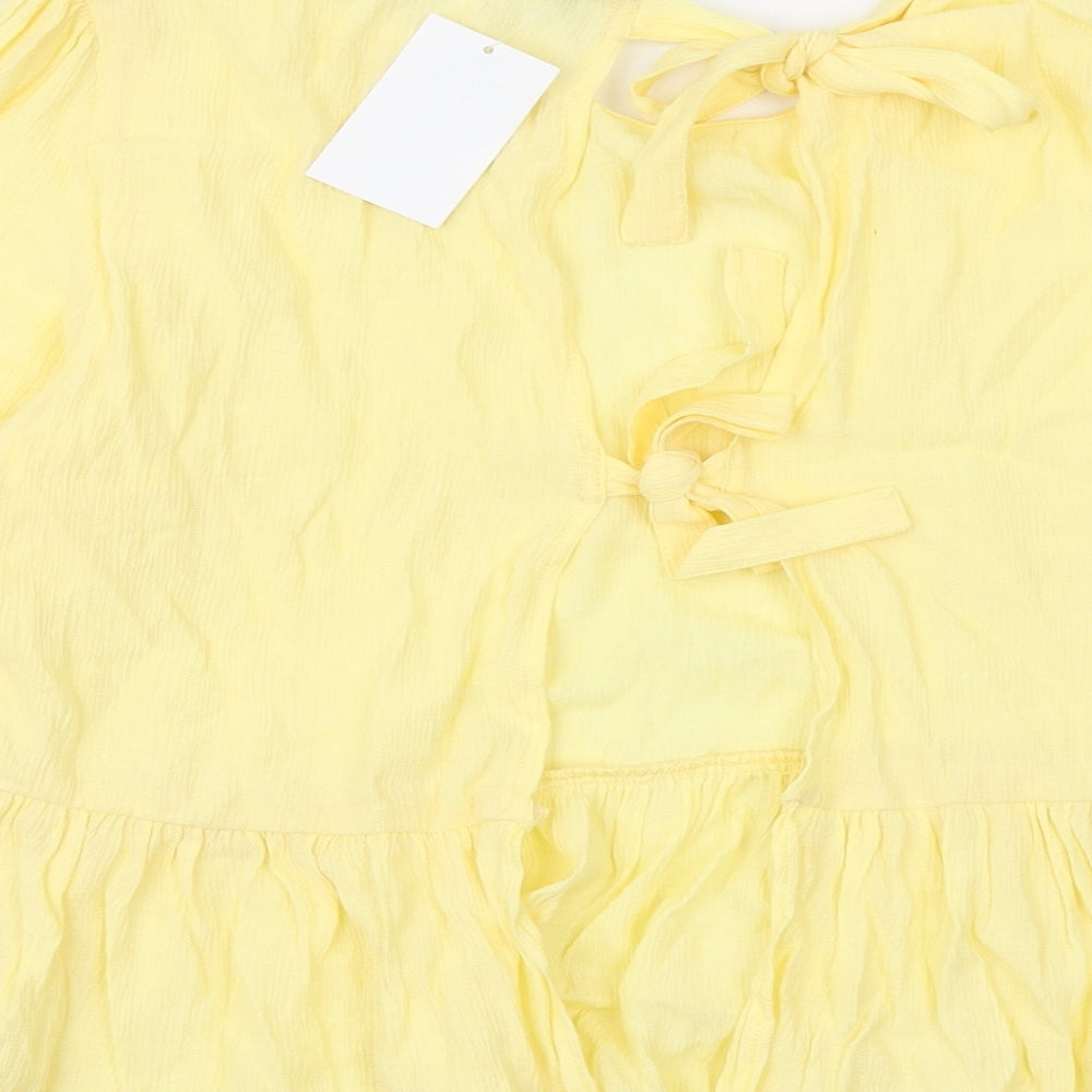 Womens UK Size 8 H&M Yellow Basic Blouse