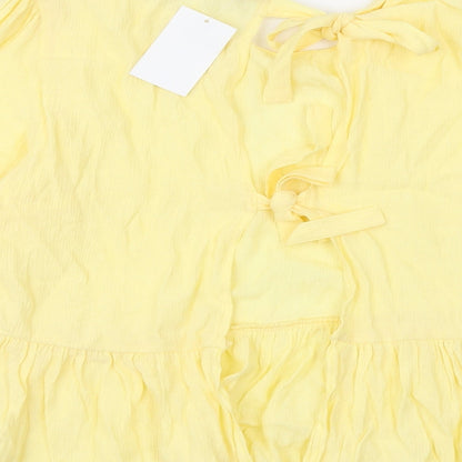 Womens UK Size 8 H&M Yellow Basic Blouse