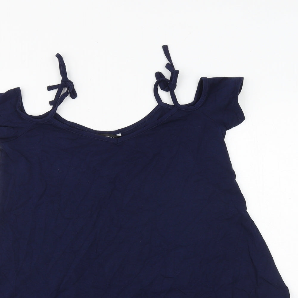Womens UK Size 6 Dorothy Perkins Blue Basic Blouse