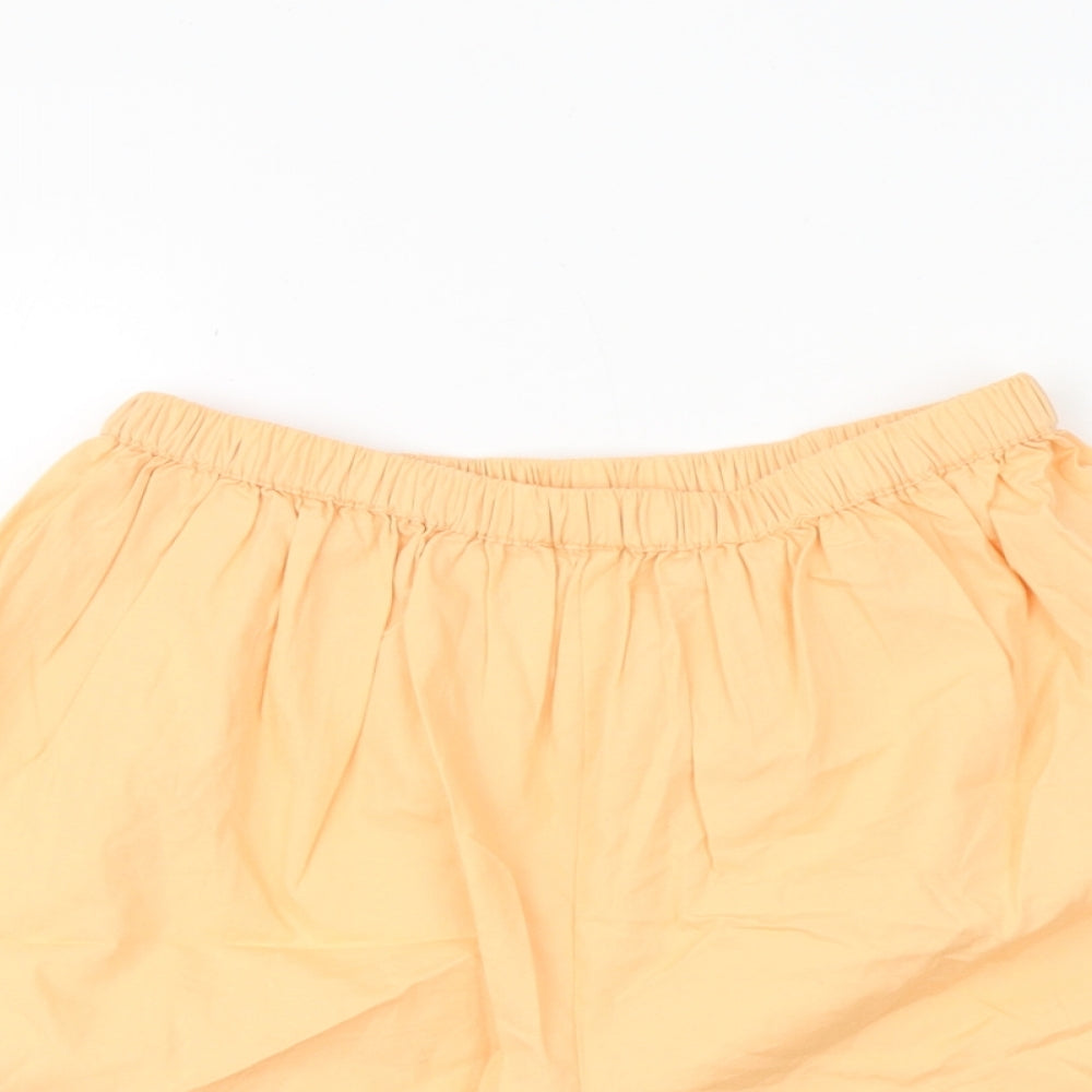 COLLUSION Womens Orange 100% Cotton Basic Shorts Size 6 Regular