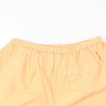 COLLUSION Womens Orange 100% Cotton Basic Shorts Size 6 Regular