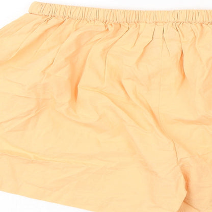COLLUSION Womens Orange 100% Cotton Basic Shorts Size 6 Regular