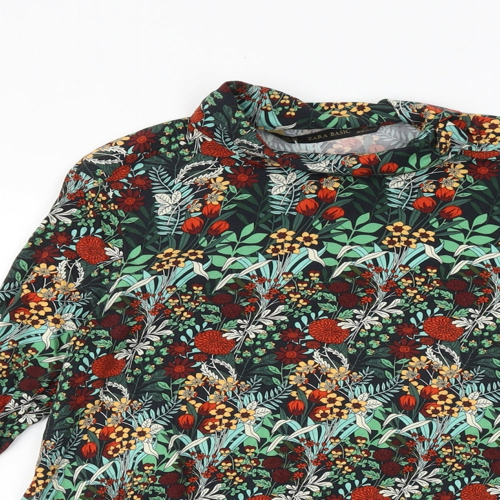Womens UK Size XS Zara Multicoloured Basic Blouse