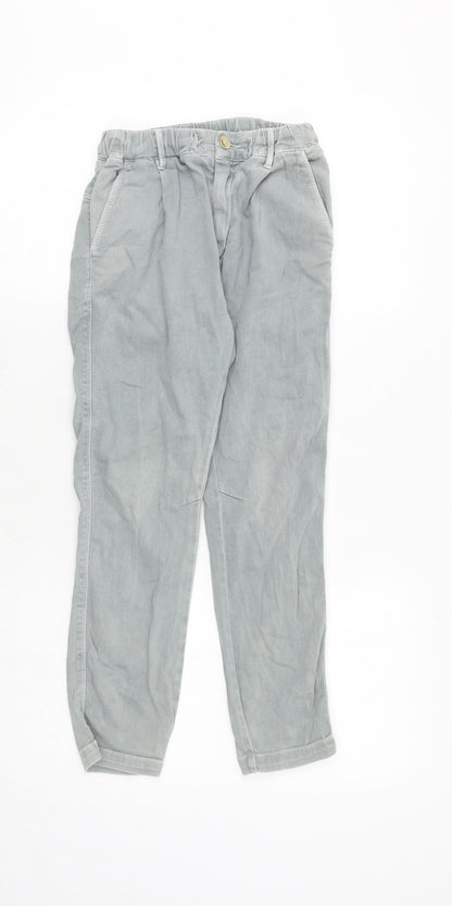 Zara Girls Blue Cotton Straight Jeans Size 9 Years Regular Zip