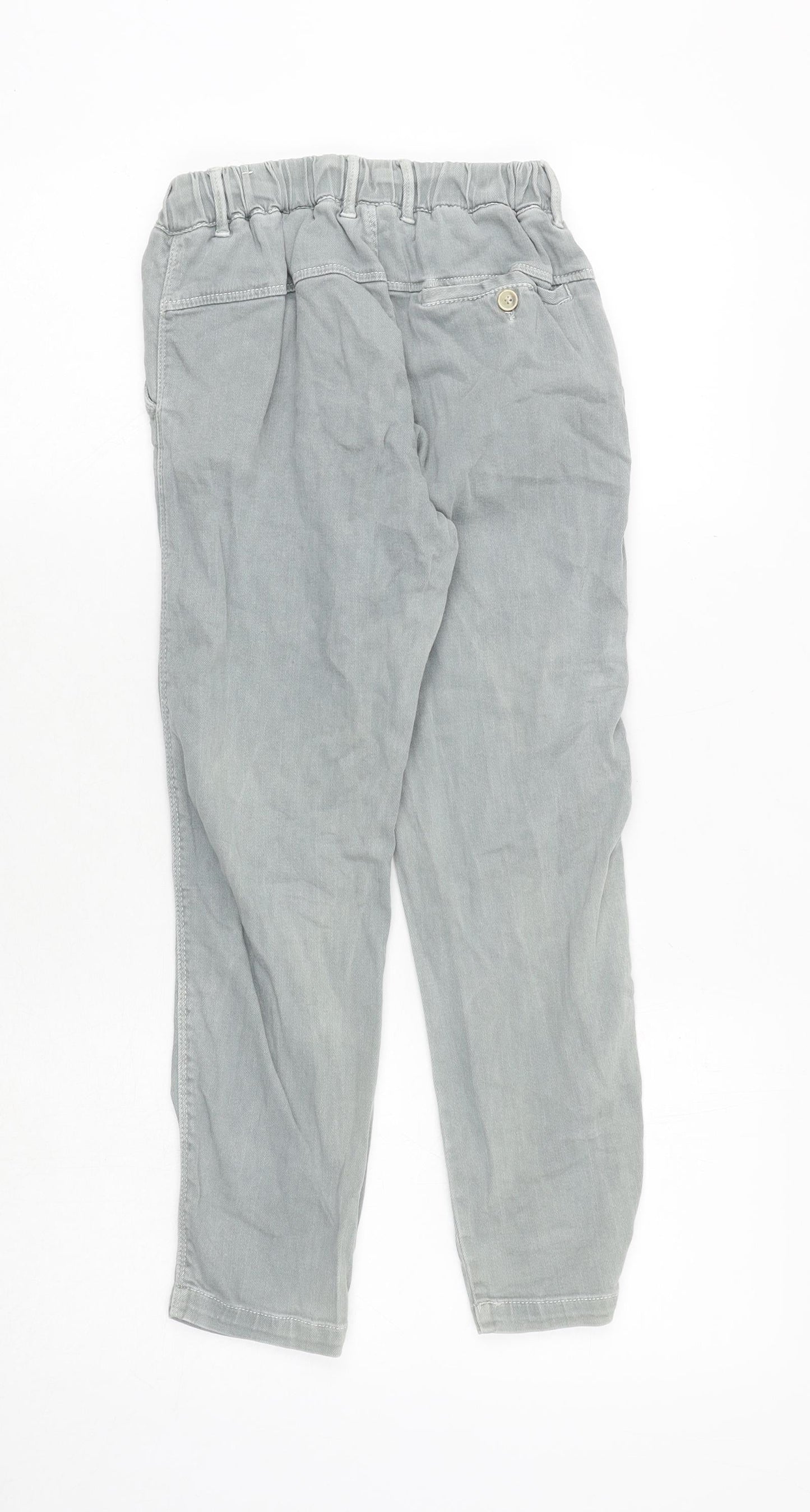 Zara Girls Blue Cotton Straight Jeans Size 9 Years Regular Zip