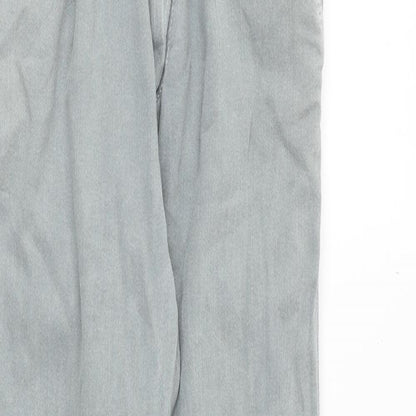 Zara Girls Blue Cotton Straight Jeans Size 9 Years Regular Zip