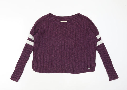 Womens UK Size XS Hollister Purple Pullover Jumper