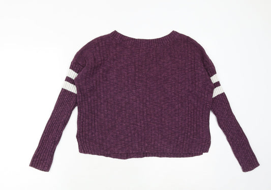Womens UK Size XS Hollister Purple Pullover Jumper