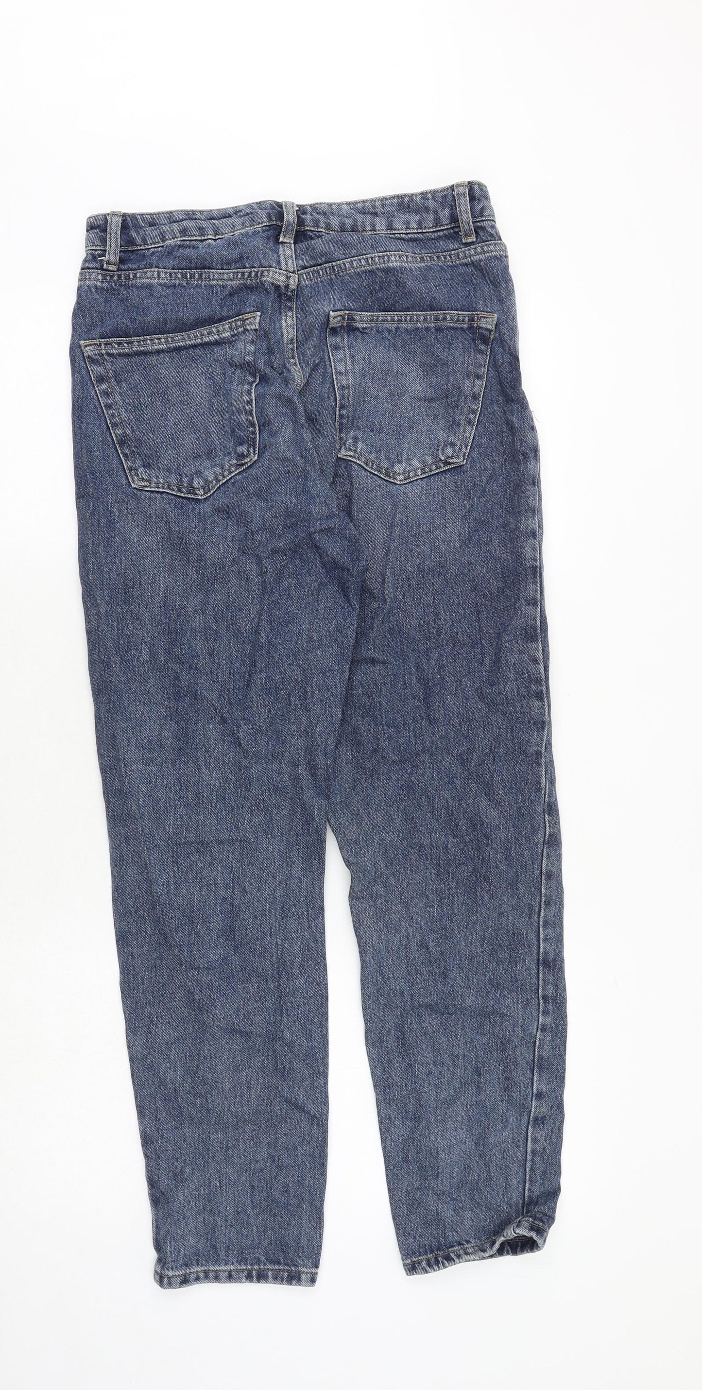 Topshop Womens Blue Cotton Skinny Jeans Size 30 in Extra-Slim Zip