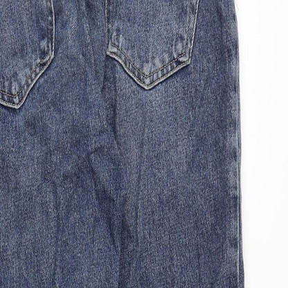 Topshop Womens Blue Cotton Skinny Jeans Size 30 in Extra-Slim Zip
