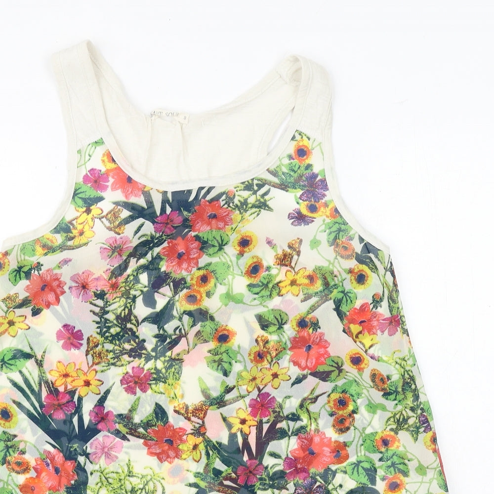 Womens UK Size S Brave Soul Multicoloured Basic Tank