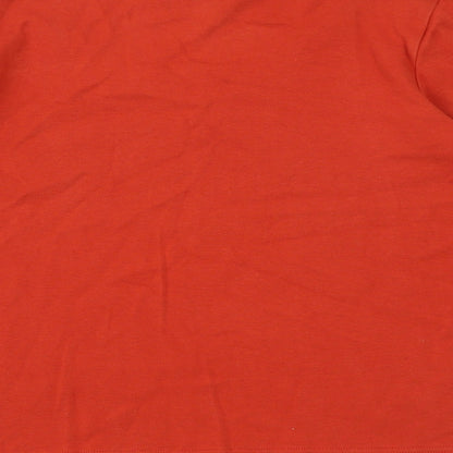 DASH Womens Orange Cotton Basic T-Shirt Size 14 Scoop Neck