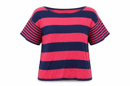 Marks and Spencer Girls Multicoloured Round Neck Striped 100% Cotton Pullover Jumper Size 15-16 Years Pullover