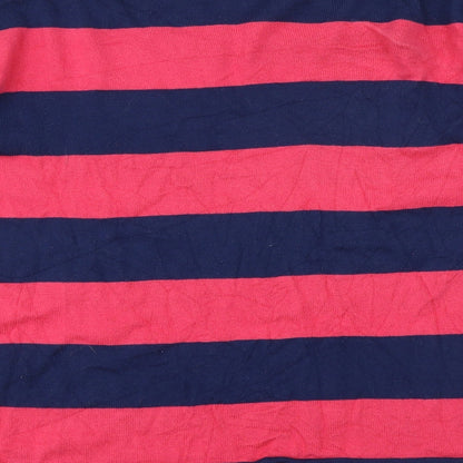 Marks and Spencer Girls Multicoloured Round Neck Striped 100% Cotton Pullover Jumper Size 15-16 Years Pullover