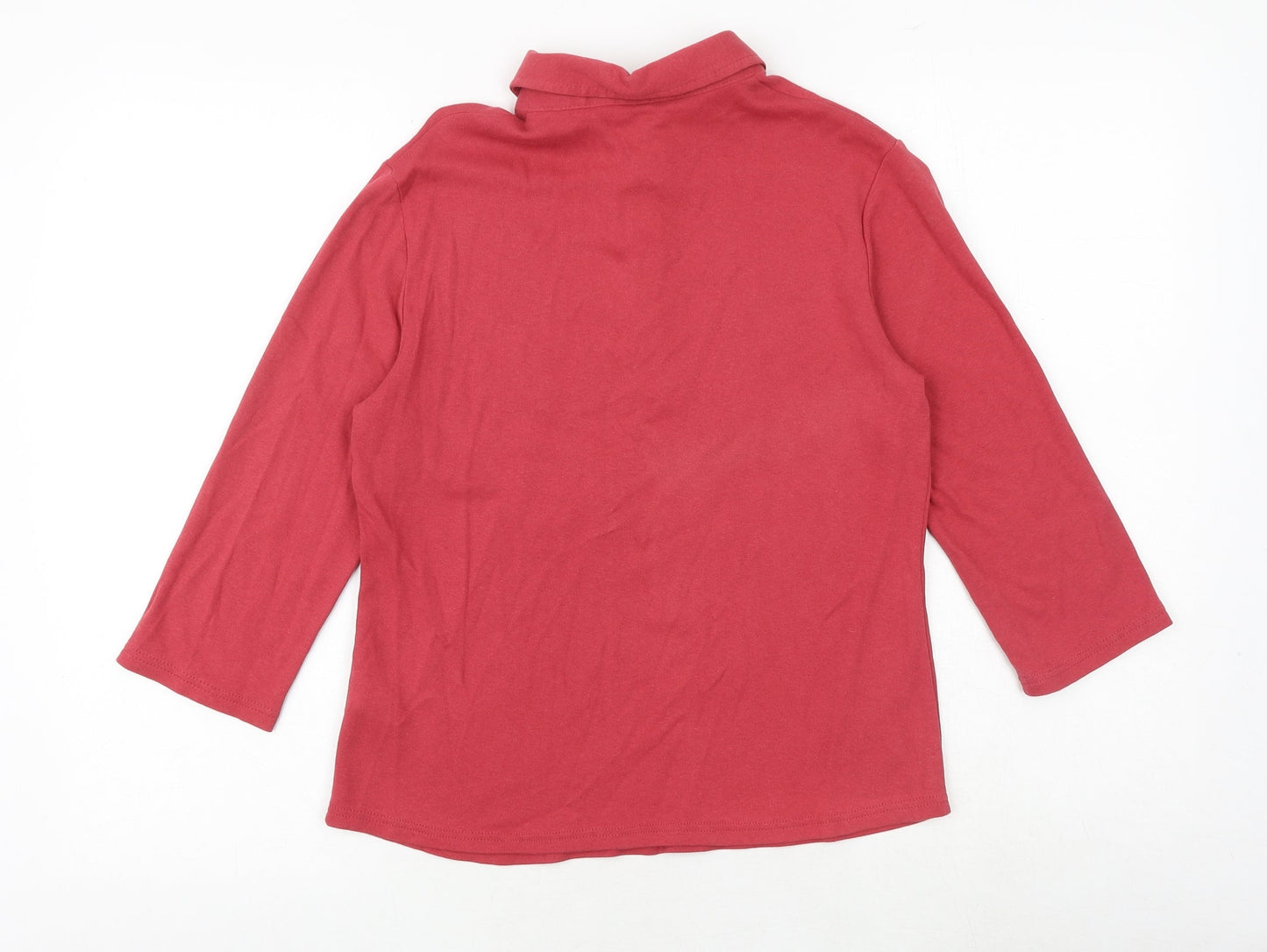 Womens UK Size 12 Marks and Spencer Red Basic T-Shirt