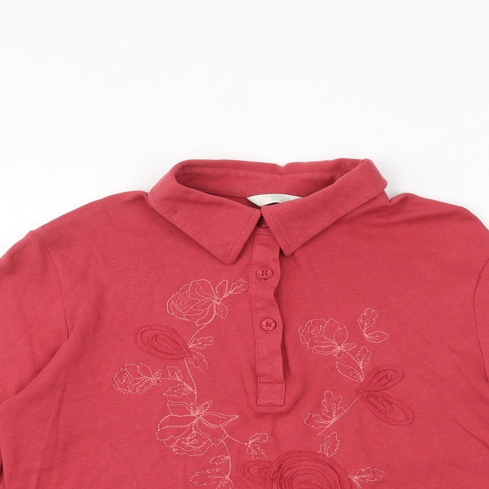 Womens UK Size 12 Marks and Spencer Red Basic T-Shirt