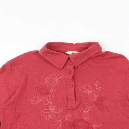 Womens UK Size 12 Marks and Spencer Red Basic T-Shirt