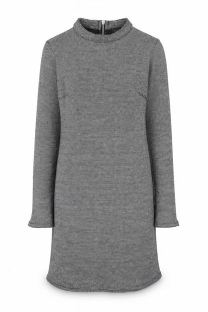 Topshop Womens Silver Geometric Polyester Shift Size 8 Round Neck Zip