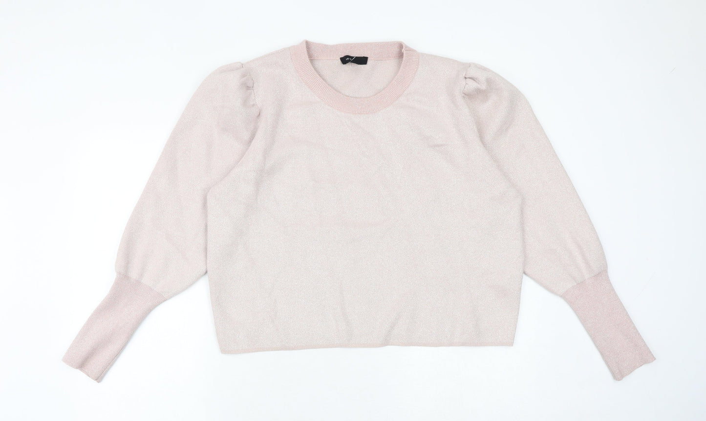 New Look Womens Pink Viscose Pullover Sweatshirt Size 18 Pullover