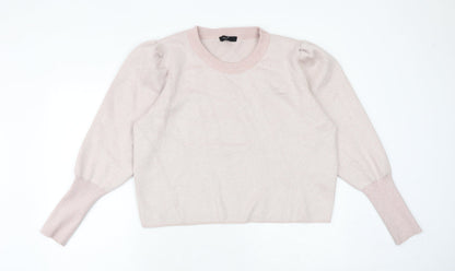 New Look Womens Pink Viscose Pullover Sweatshirt Size 18 Pullover