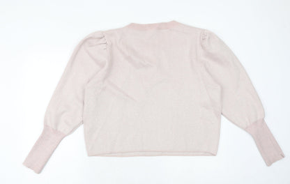 New Look Womens Pink Viscose Pullover Sweatshirt Size 18 Pullover