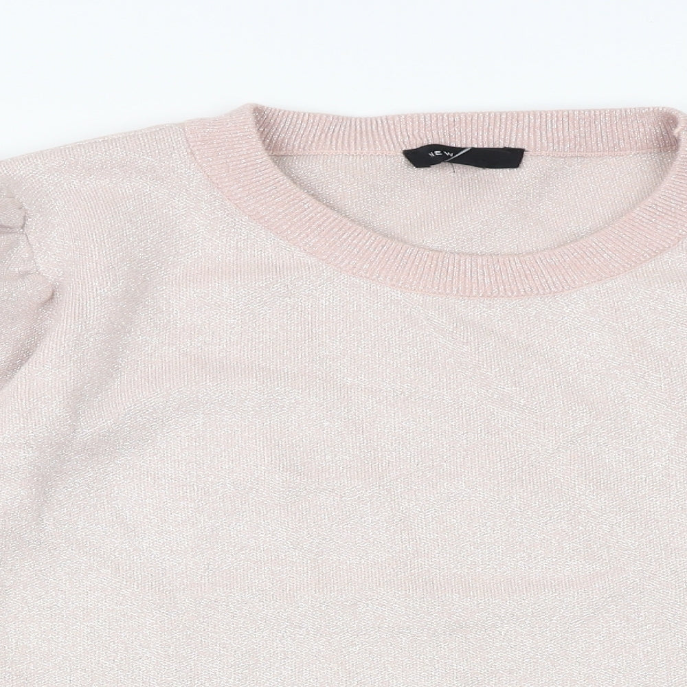 New Look Womens Pink Viscose Pullover Sweatshirt Size 18 Pullover