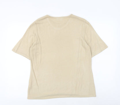 BHS Womens Beige Round Neck Acrylic Pullover Jumper Size 18