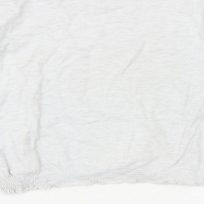 H&M Girls Grey 100% Cotton Pullover Sweatshirt Size 9-10 Years Pullover - Cat