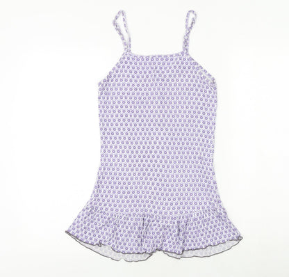 Gaspe Womens Purple Geometric Viscose Basic Blouse Size S V-Neck