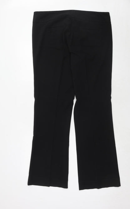 Kenneth Cole Womens Black Polyester Dress Pants Trousers Size 14 Regular Hook & Eye
