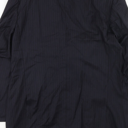French Eye Mens Blue Striped Wool Jacket Suit Jacket Size 42 Regular