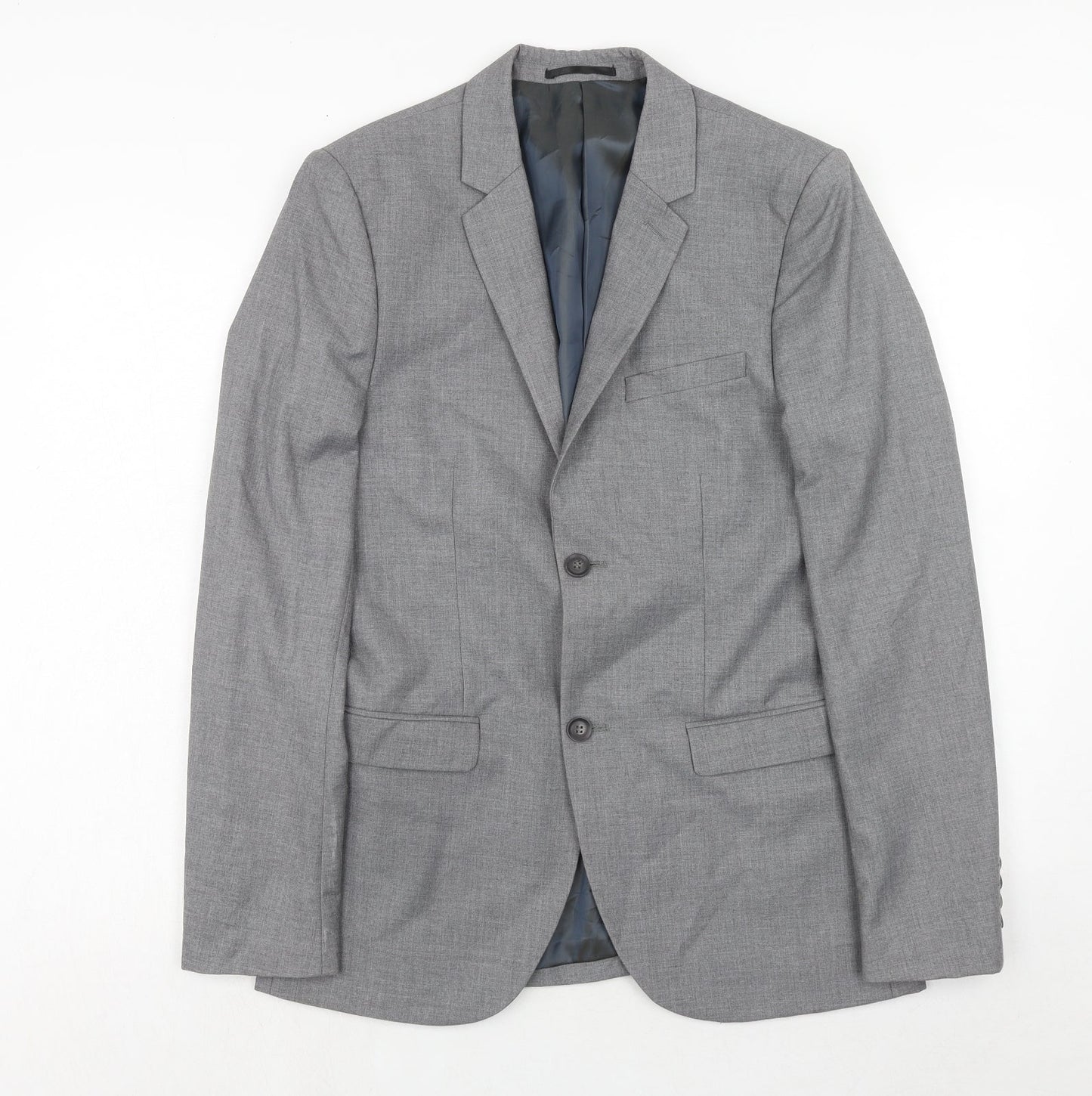Mens UK Size 38 Topman Regular Grey Suit Jacket