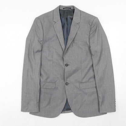 Mens UK Size 38 Topman Regular Grey Suit Jacket