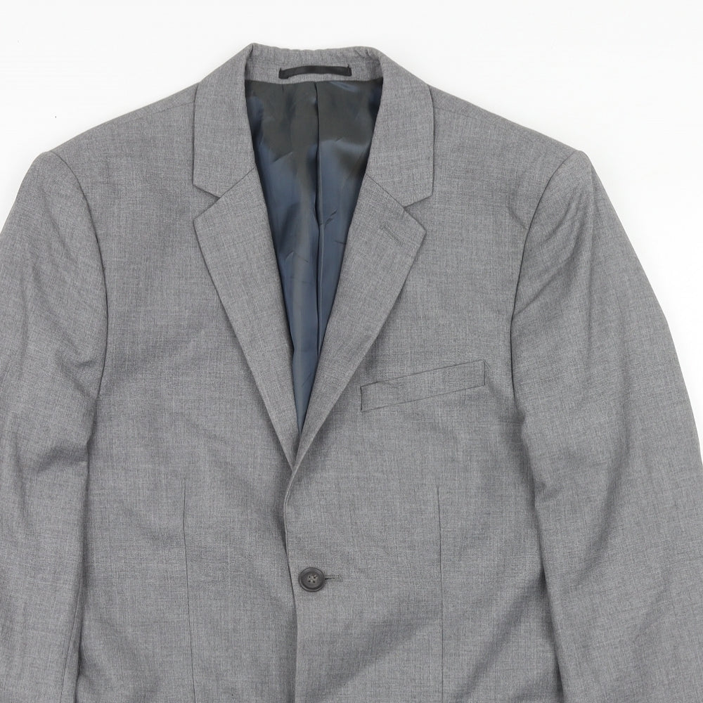 Mens UK Size 38 Topman Regular Grey Suit Jacket