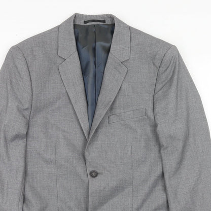 Mens UK Size 38 Topman Regular Grey Suit Jacket