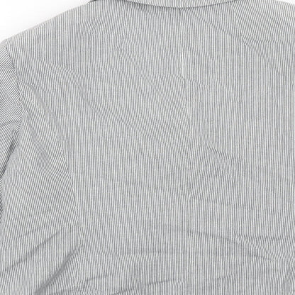 BHS Womens Grey Striped Cotton Jacket Blazer Size 20