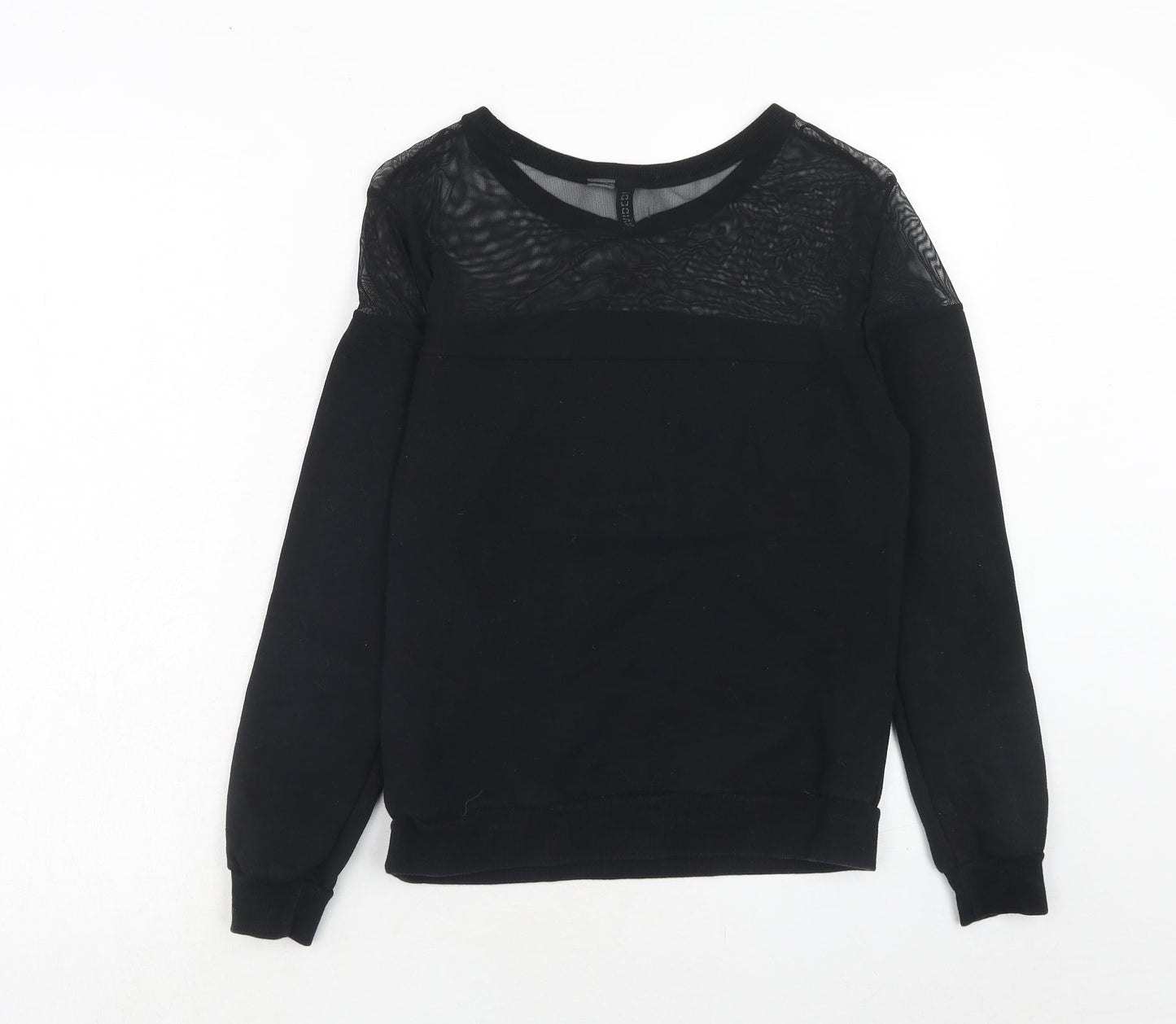 H&M Womens Black Polyamide Pullover Sweatshirt Size S Pullover