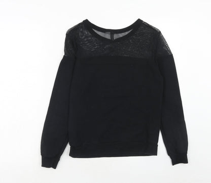 H&M Womens Black Polyamide Pullover Sweatshirt Size S Pullover