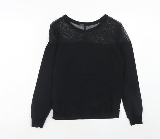 H&M Womens Black Polyamide Pullover Sweatshirt Size S Pullover