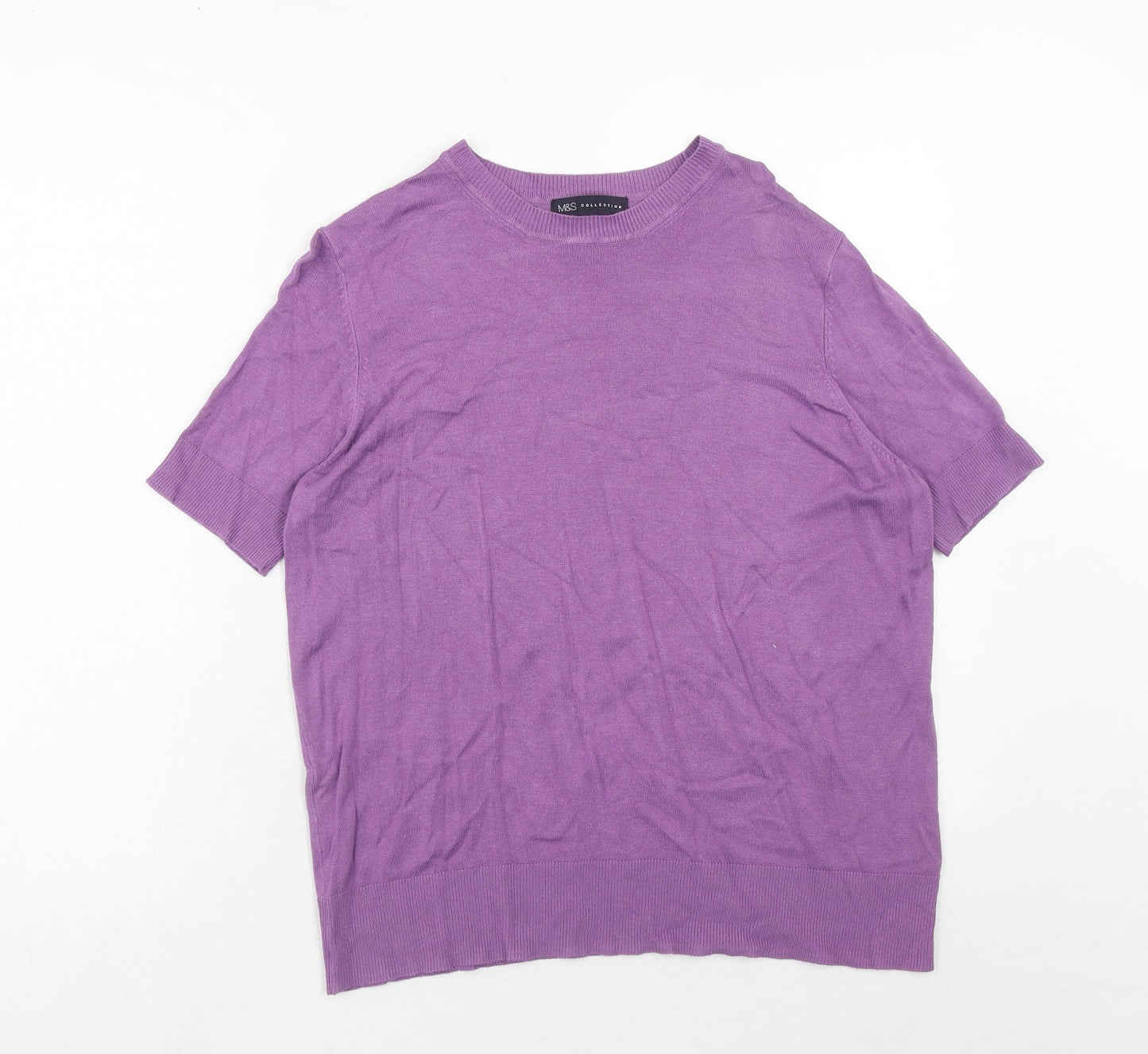 Womens UK Size 14 Marks and Spencer Purple Pullover Jumper