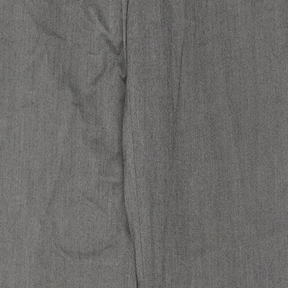 Marks and Spencer Mens Grey Polyester Trousers Size 30 in L33 in Regular Hook & Eye