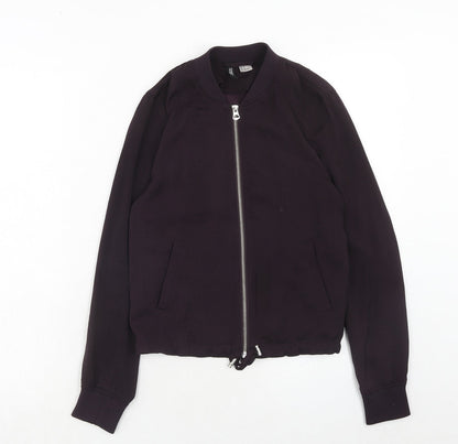 Womens UK Size 4 H&M Purple Bomber Jacket